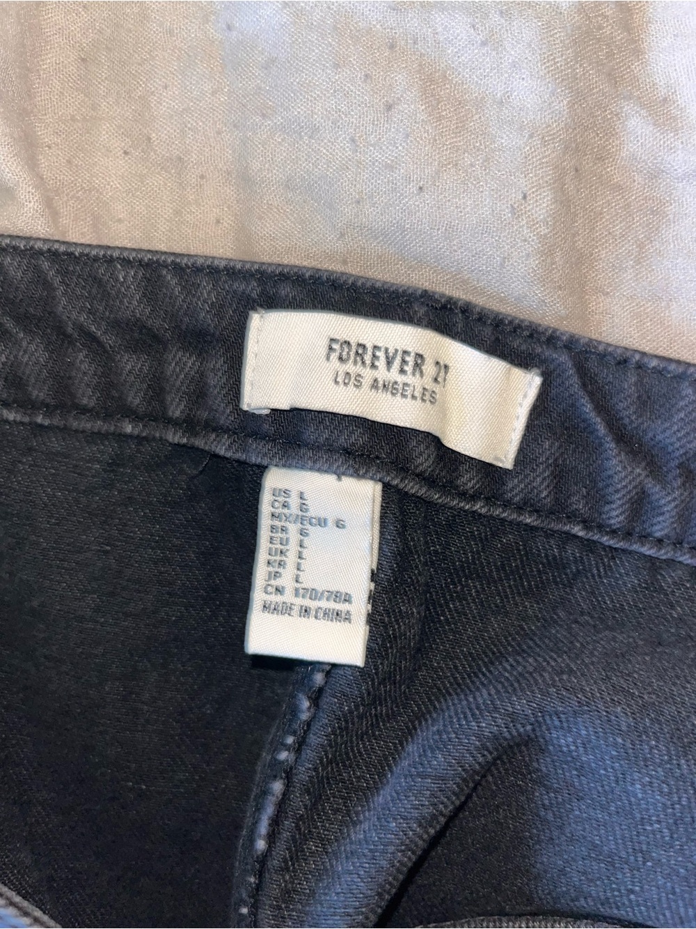 Forever 21 Black Denim Skirt, Size Large